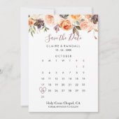 Klassieke Chic Boho Floral sparen de Kalender van  Save The Date (Voorkant)