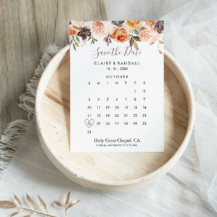 Klassieke Chic Boho Floral sparen de Kalender van  Save The Date