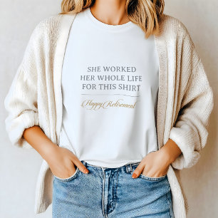 Klassieke Chic Calligrafie Gelukkig met je Pensioe T-shirt