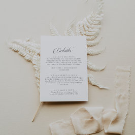 Klassieke Chic Calligrafie Huwelijksdetails Informatiekaartje