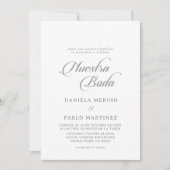 Klassieke Chic Calligrafie Nuestra Boda Bruiloft Kaart (Voorkant)