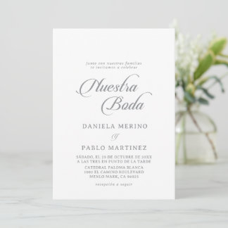 Klassieke Chic Calligrafie Nuestra Boda Bruiloft Kaart
