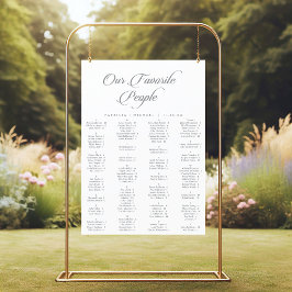 Klassieke Chic Calligrafie Printbare Zitplaats Gra Poster