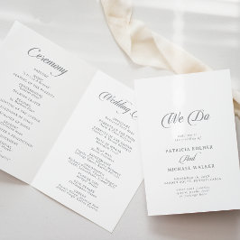 Klassieke Chic Calligrafie We Do Gevouwen Trouw Programma