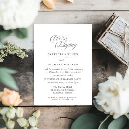 Klassieke Chic Calligrafie We Gaan Eloperen Uitnod Kaart