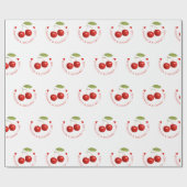 Klassieke Chic Cherry Red White bruid bruidegom Cadeaupapier (Vlak)
