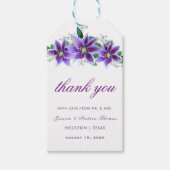 Klassieke Chic Clematis Trouw Bedankt Cadeaulabel (Voorkant)