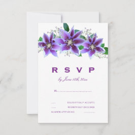 Klassieke Chic Clematis Trouw RSVP Kaartje