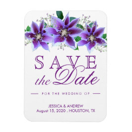 Klassieke Chic Clematis Trouw Save The Date Magneet