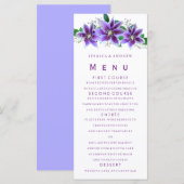 Klassieke Chic Clematis Trouwmenu Menu (Voorkant / Achterkant)