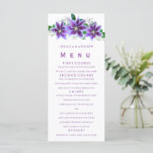 Klassieke Chic Clematis Trouwmenu Menu (Staand voorkant)