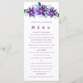 Klassieke Chic Clematis Trouwmenu Menu
