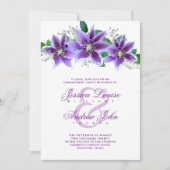 Klassieke Chic Clematis Verlovingsfeest Kaart (Voorkant)