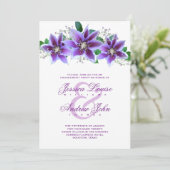 Klassieke Chic Clematis Verlovingsfeest Kaart (Staand voorkant)