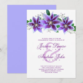 Klassieke Chic Clematis Verlovingsfeest Kaart