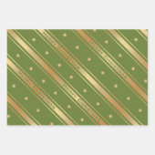 Klassieke Chic Gold Stars en Stripes Kerstmis Inpakpapier Vel (Voorkant 3)