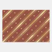 Klassieke Chic Gold Stars en Stripes Kerstmis Inpakpapier Vel (Voorkant 2)