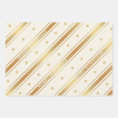 Klassieke Chic Gold Stars en Stripes Kerstmis Inpakpapier Vel (Voorkant)
