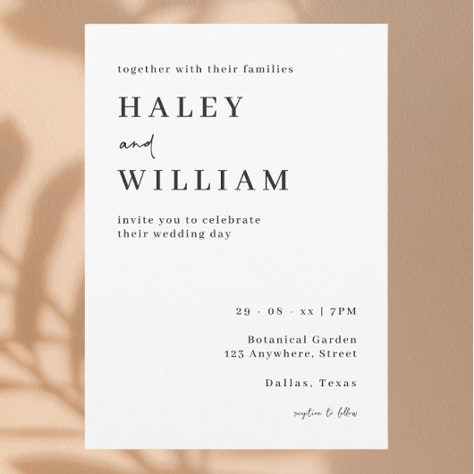 Klassieke Chic Minimalistische Script Eenvoudige T Kaart