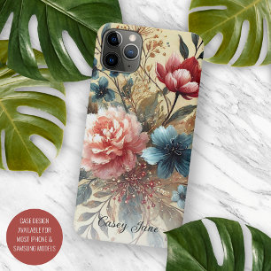 Klassieke Chic Rozen Fijne Kunst Botanische Schild Case-Mate iPhone Case