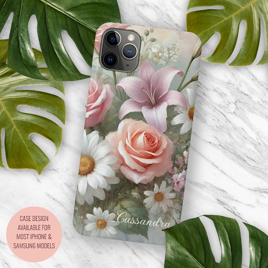 Klassieke Chic Rozen Fijne Kunst Botanische Schild Case-Mate iPhone Case