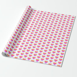 Klassieke Chic Schattigee Rainbow Ombre Hearts Cadeaupapier