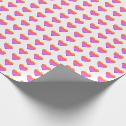 Klassieke Chic Schattigee Rainbow Ombre Hearts Cadeaupapier (Hoek)