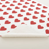 Klassieke Chic Schattigee Rode Hart Patroon op Wit Sherpa Deken (3/4)
