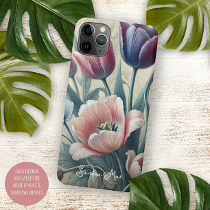 Klassieke Chic Tulpen Fine Art Botanische Tekening iPhone 11Pro Max Hoesje