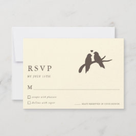 Klassieke Chic Vogels Ivoor Formele Trouw-Huwelijk RSVP Kaartje