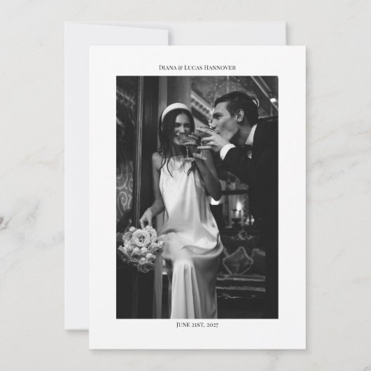 Klassieke Chic Wedding Bedankt Card (Achterkant)
