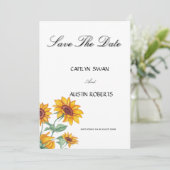 Klassieke Chic Zonnebloemen Botanisch Save The Date (Staand voorkant)