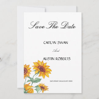 Klassieke Chic Zonnebloemen Botanisch Save The Date