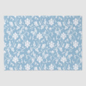 Klassieke Chinese Bloemen Ontwerp Blauw Tissuepapier (Voorkant)