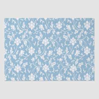 Klassieke Chinese Bloemen Ontwerp Blauw Tissuepapier