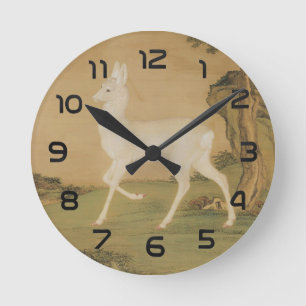Klassieke Chinese keizerlijke kunst witte herten s Ronde Klok