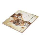 Klassieke Chinese stijlkunst, reclinerende tijgers Tegeltje (Zijkant)