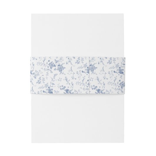 Klassieke Chinoiserie Blauwe Bloem Bruiloft Uitnodigingen Wikkel (Achterkant Voorbeeld)