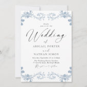 Klassieke  Chinoiserie Elegant Huwelijk Kaart (Voorkant)