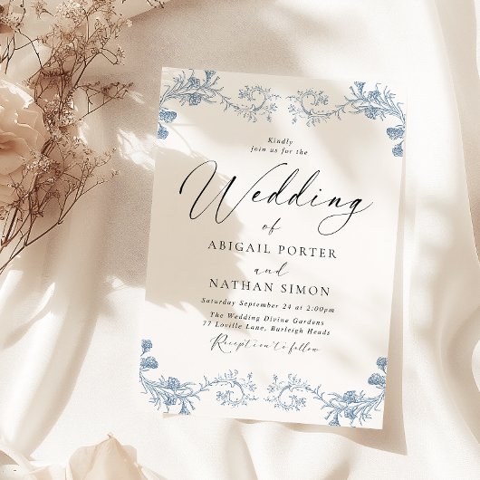 Klassieke  Chinoiserie Elegant Huwelijk Kaart