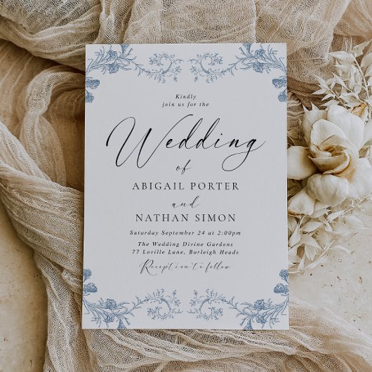 Klassieke  Chinoiserie Elegant Huwelijk Kaart