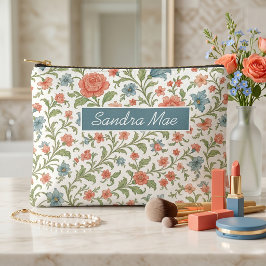 Klassieke chique bloem kunstpatroon toilettas etui