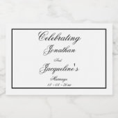 Klassieke chique bruiloft Elegante aangepaste brui Sparkling Wijnetiket (Enkel label)