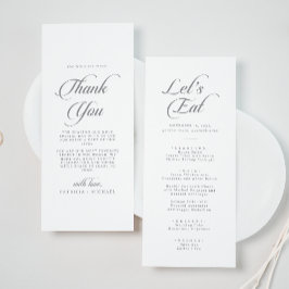 Klassieke Chique Calligrafie Dank Je Wel en Trouwe Menu