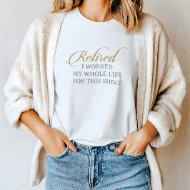 Klassieke Chique Calligrafie Goud Grijs Gestopt T-shirt
