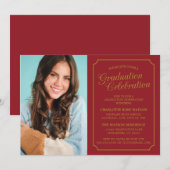KLASSIEKE CHIQUE ELEGANTE GRADUATIE PARTY UITNODIG KAART (Voorkant / Achterkant)