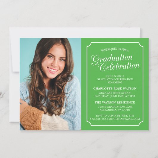 KLASSIEKE CHIQUE ELEGANTE GRADUATIE PARTY UITNODIG KAART (Voorkant)