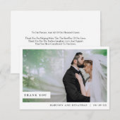 Klassieke chique foto bruiloft bedankkaart (Voorkant / Achterkant)