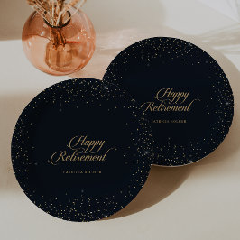 Klassieke Chique Gouden Confetti Calligrafie Pensi Papieren Bordje