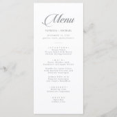Klassieke Chique Kalligrafie Bruiloft Menu (Voorkant)